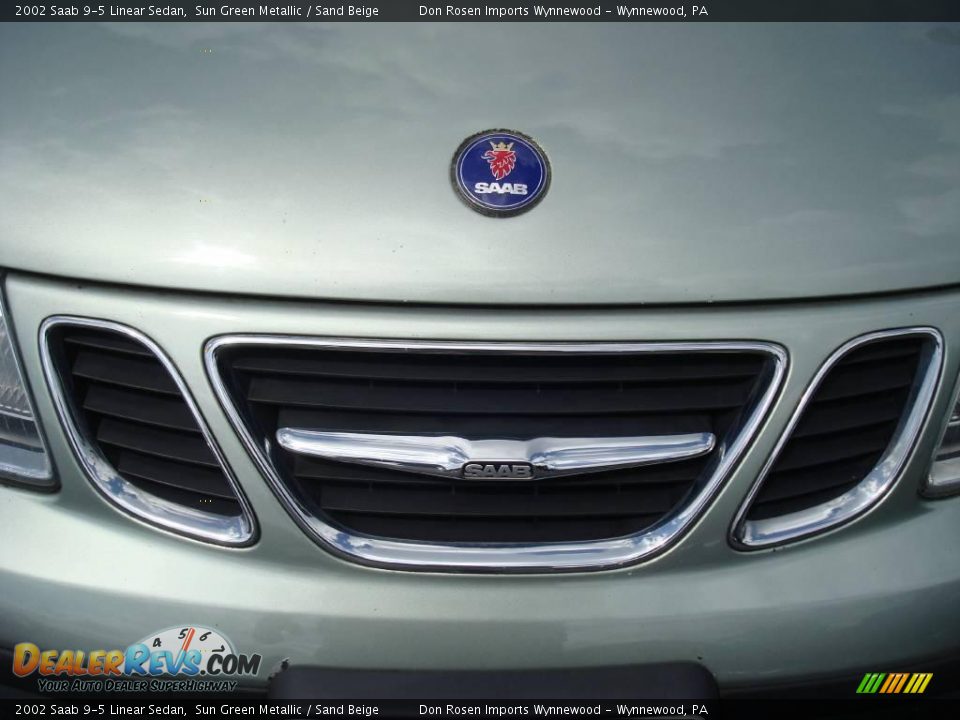 2002 Saab 9-5 Linear Sedan Sun Green Metallic / Sand Beige Photo #25