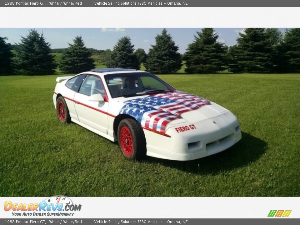 1988 Pontiac Fiero GT White / White/Red Photo #6