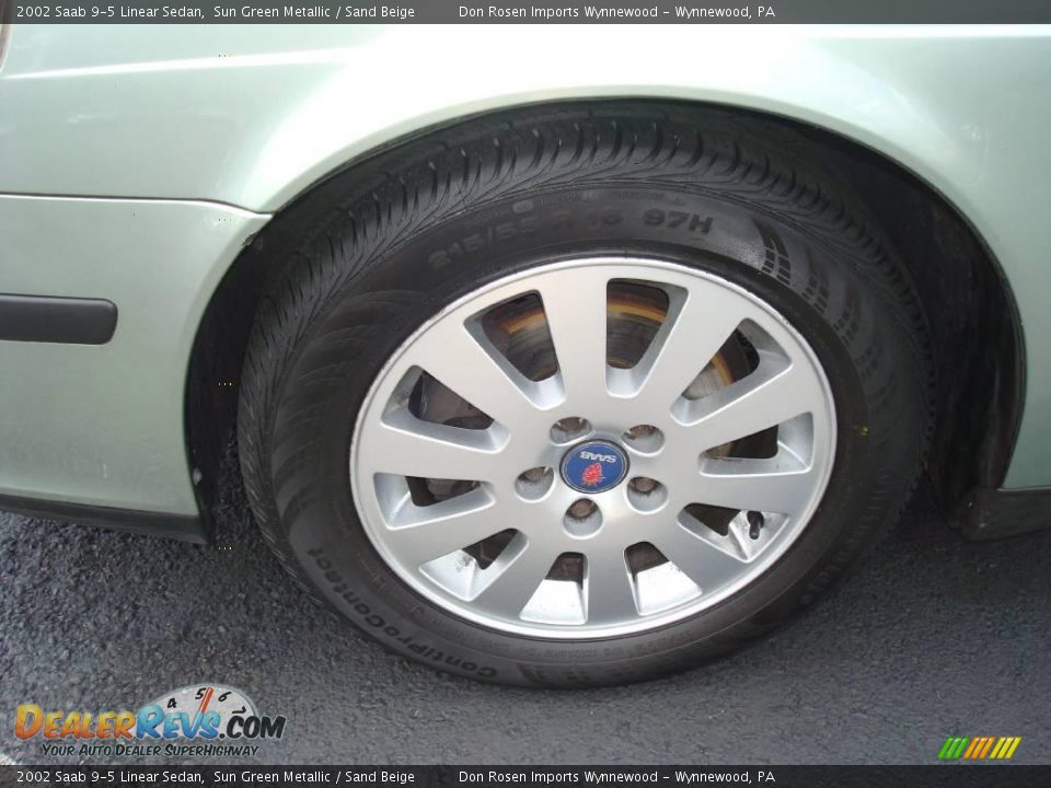 2002 Saab 9-5 Linear Sedan Sun Green Metallic / Sand Beige Photo #26