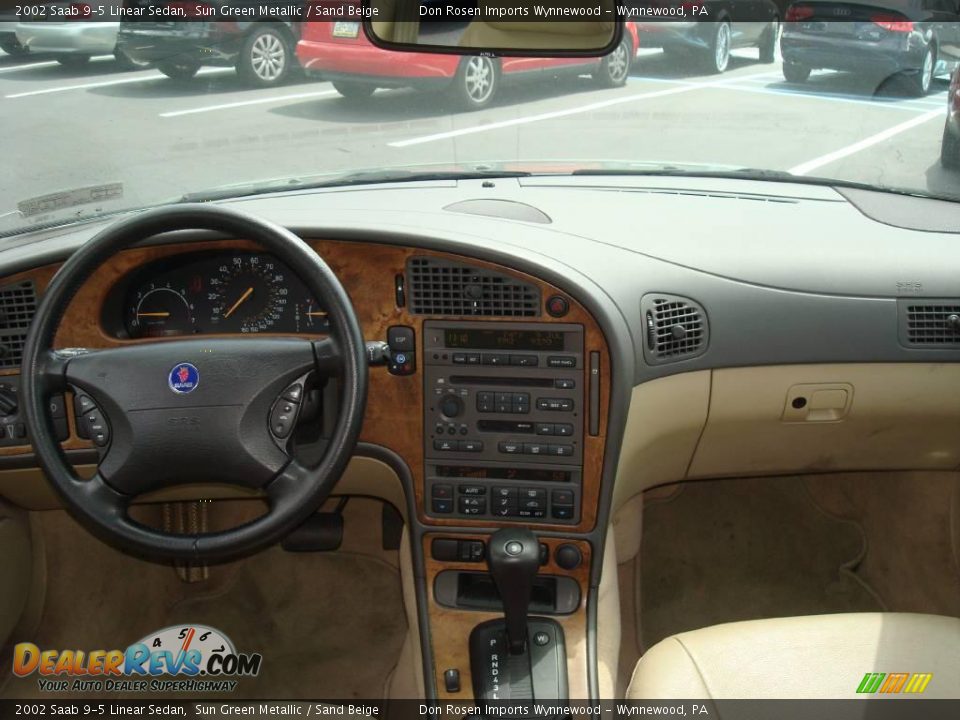 2002 Saab 9-5 Linear Sedan Sun Green Metallic / Sand Beige Photo #29