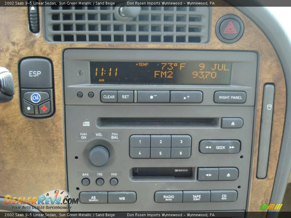 2002 Saab 9-5 Linear Sedan Sun Green Metallic / Sand Beige Photo #31