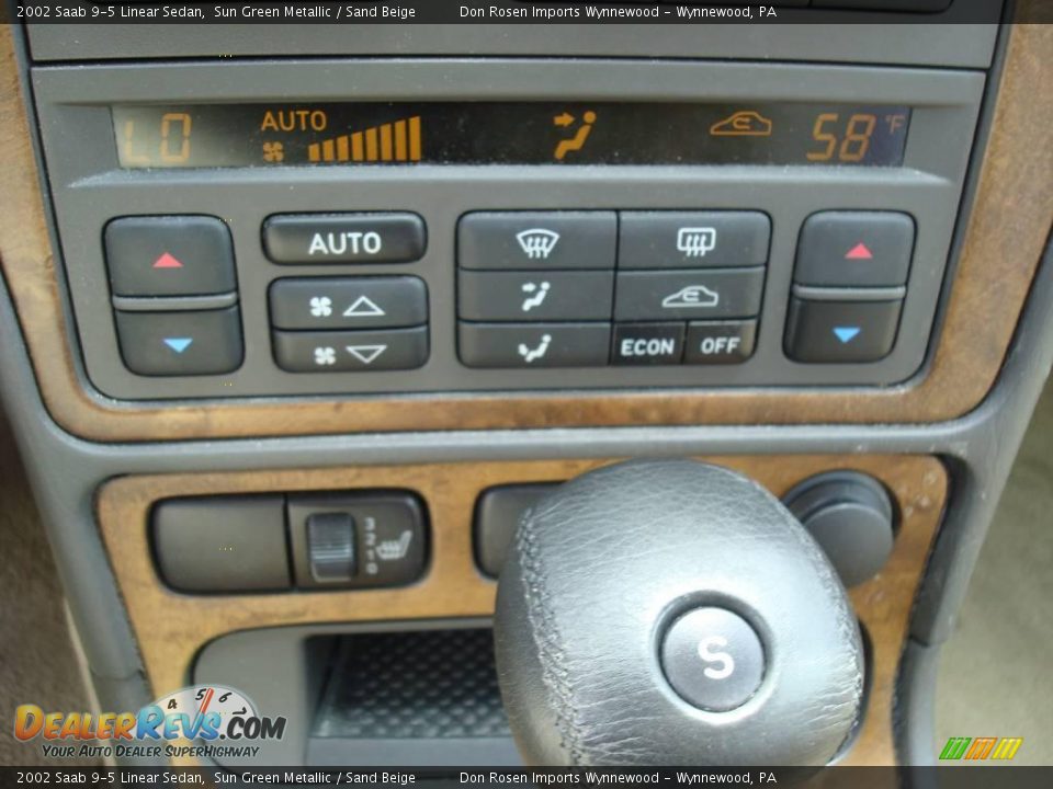 2002 Saab 9-5 Linear Sedan Sun Green Metallic / Sand Beige Photo #32