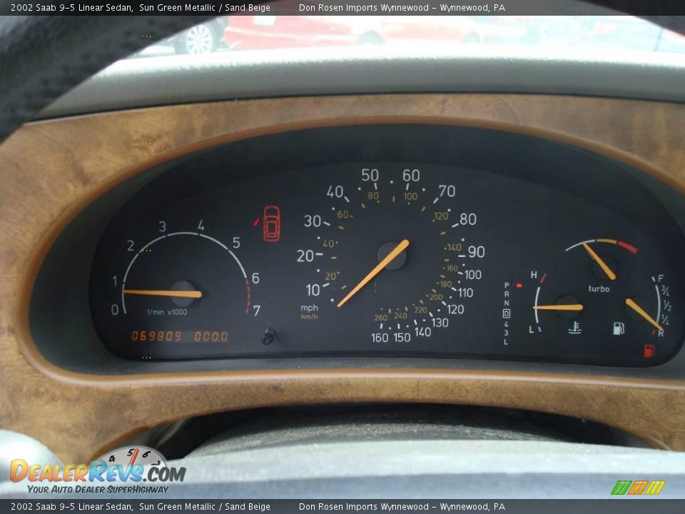 2002 Saab 9-5 Linear Sedan Sun Green Metallic / Sand Beige Photo #35