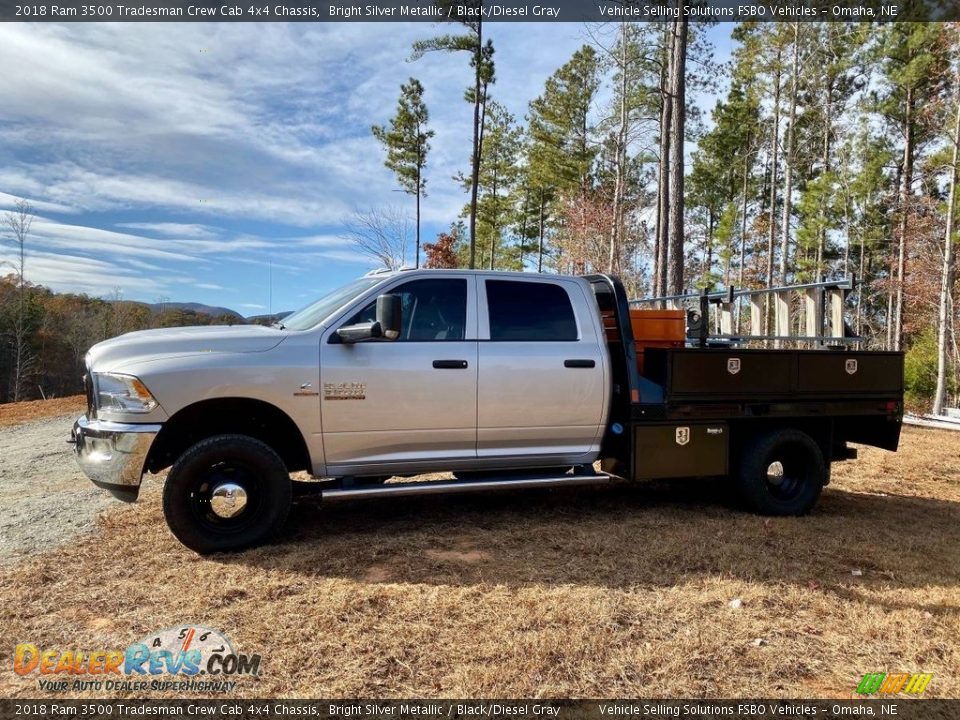 2018 Ram 3500 Tradesman Crew Cab 4x4 Chassis Bright Silver Metallic / Black/Diesel Gray Photo #1