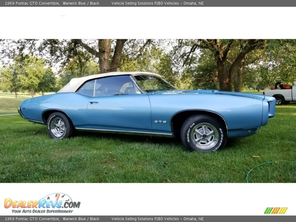 Warwick Blue 1969 Pontiac GTO Convertible Photo #1