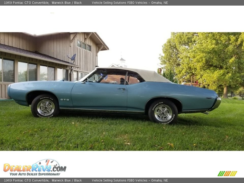 1969 Pontiac GTO Convertible Warwick Blue / Black Photo #8