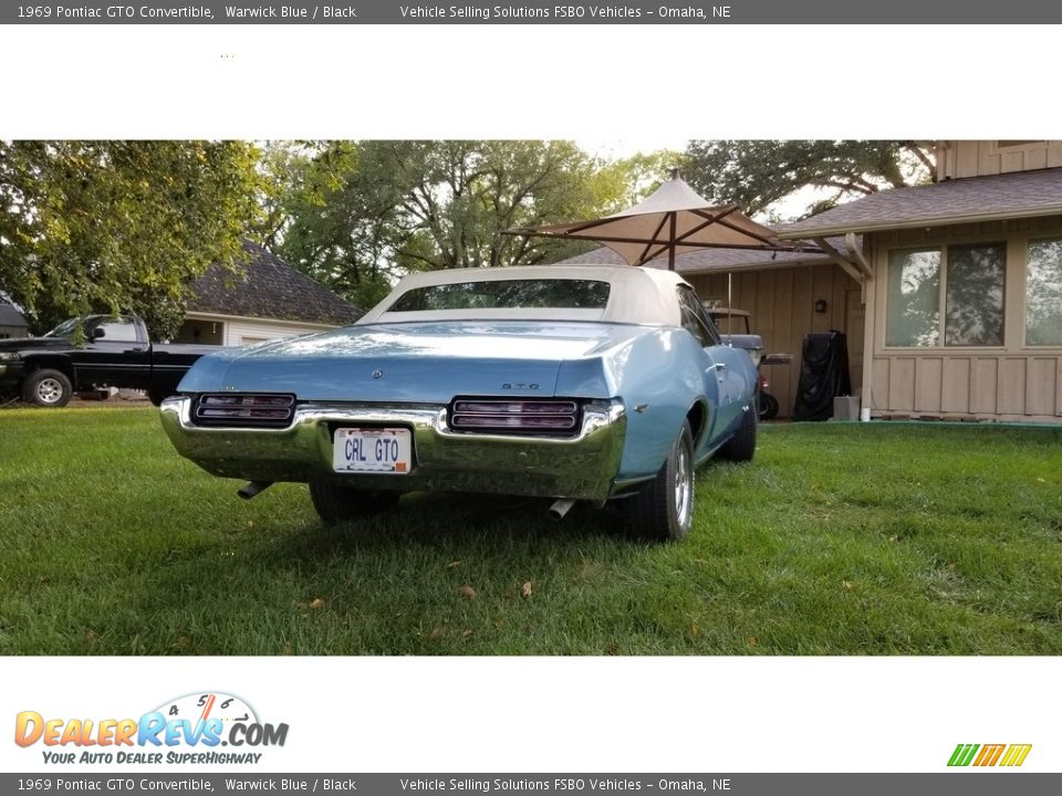 1969 Pontiac GTO Convertible Warwick Blue / Black Photo #10