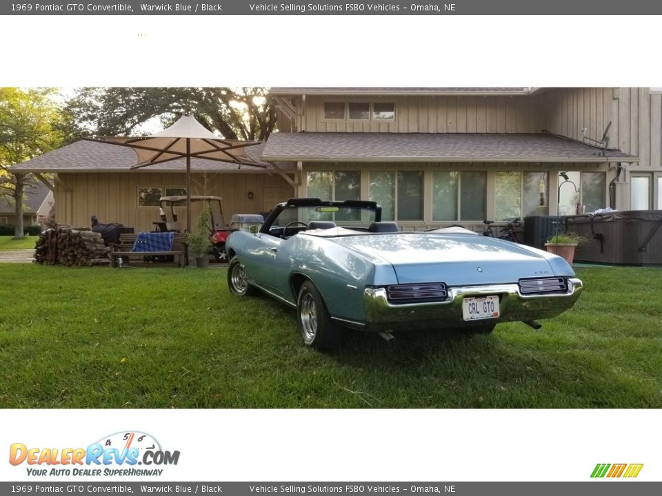 1969 Pontiac GTO Convertible Warwick Blue / Black Photo #14