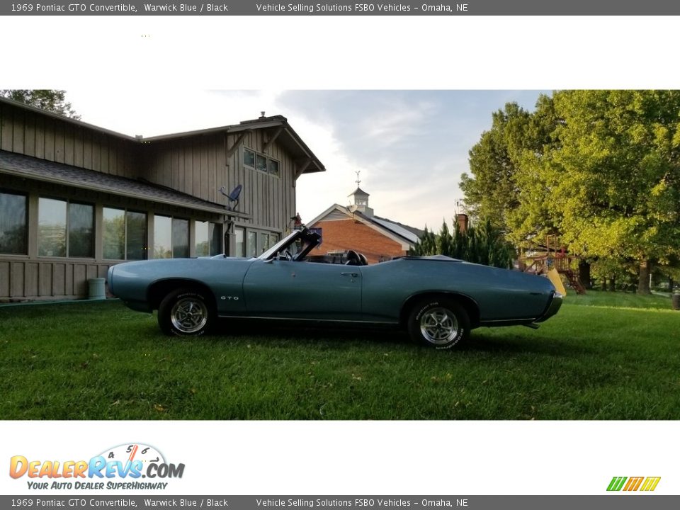 1969 Pontiac GTO Convertible Warwick Blue / Black Photo #15