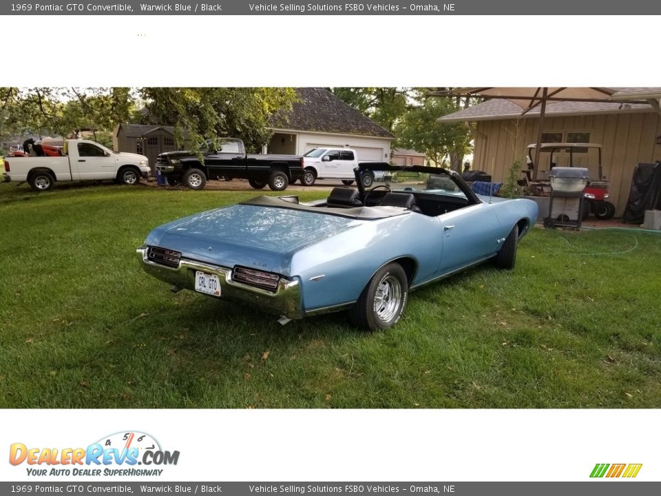 1969 Pontiac GTO Convertible Warwick Blue / Black Photo #18