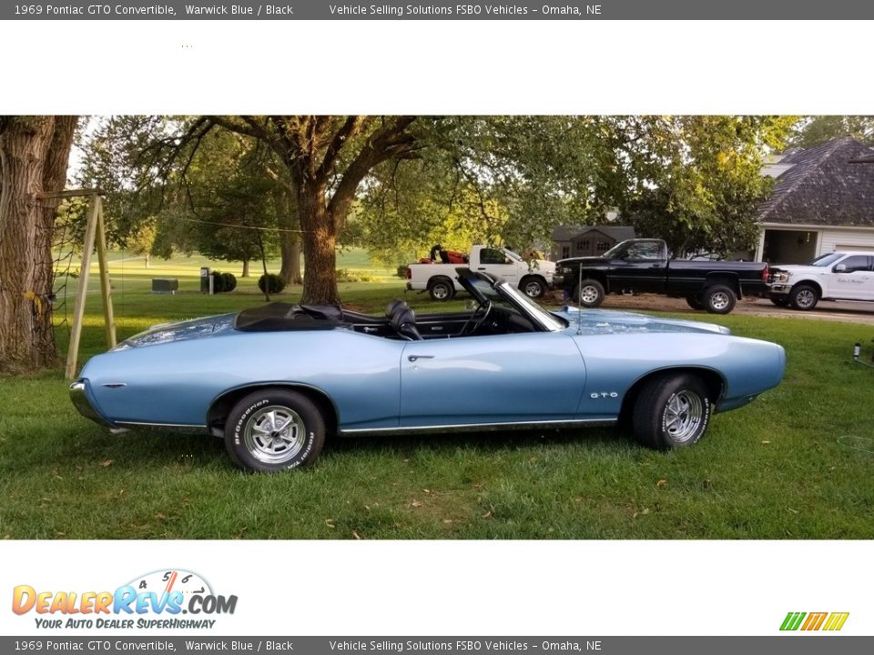 Warwick Blue 1969 Pontiac GTO Convertible Photo #19