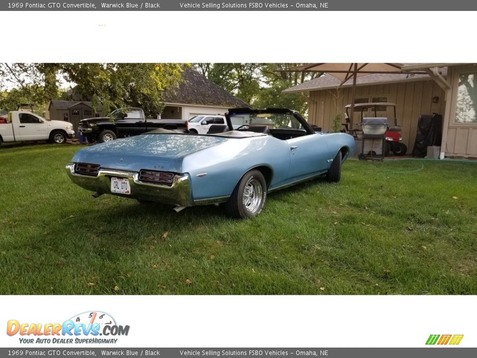 1969 Pontiac GTO Convertible Warwick Blue / Black Photo #20