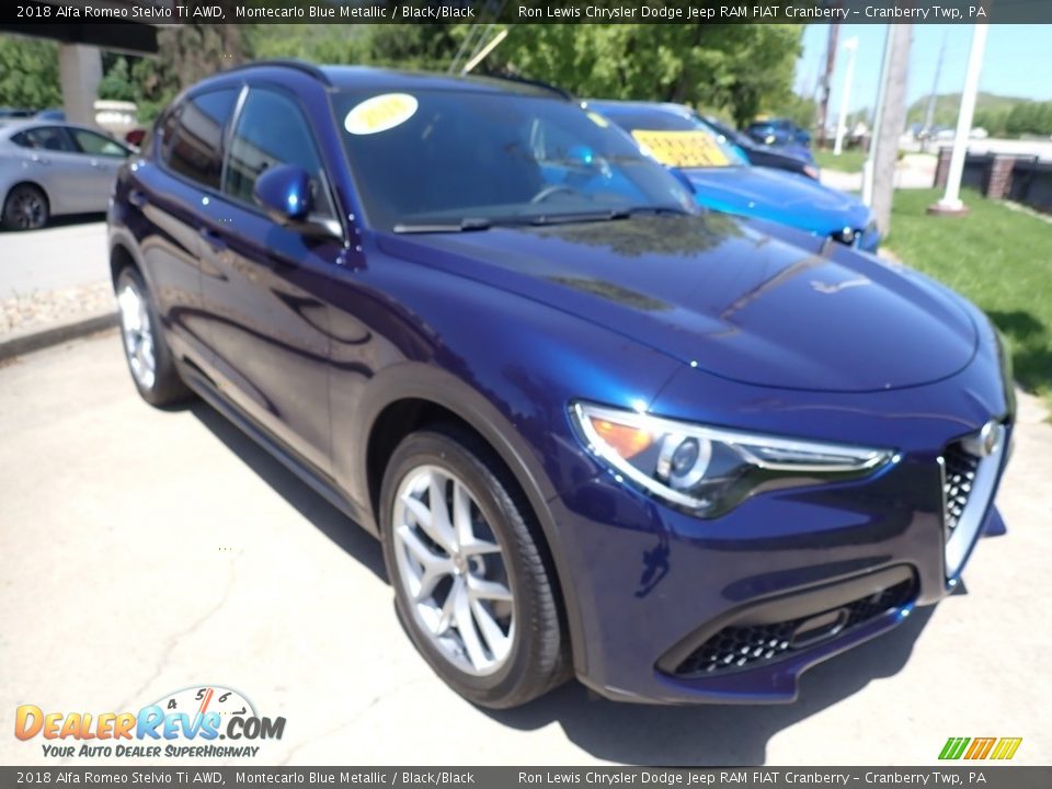 2018 Alfa Romeo Stelvio Ti AWD Montecarlo Blue Metallic / Black/Black Photo #4