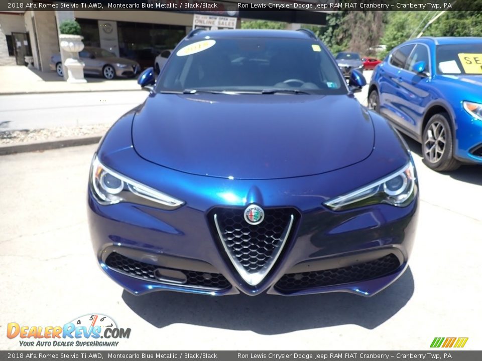 2018 Alfa Romeo Stelvio Ti AWD Montecarlo Blue Metallic / Black/Black Photo #5