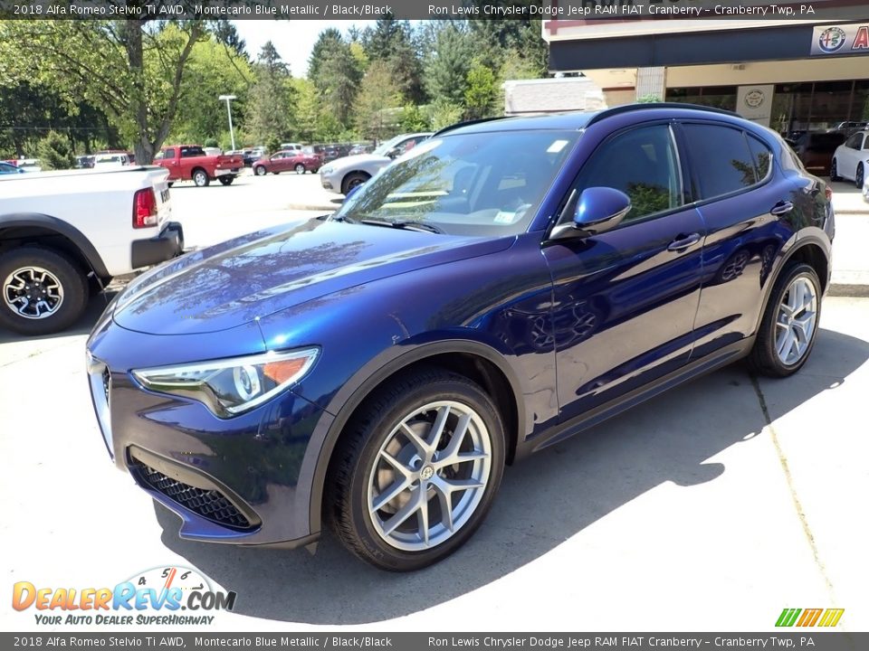 2018 Alfa Romeo Stelvio Ti AWD Montecarlo Blue Metallic / Black/Black Photo #6