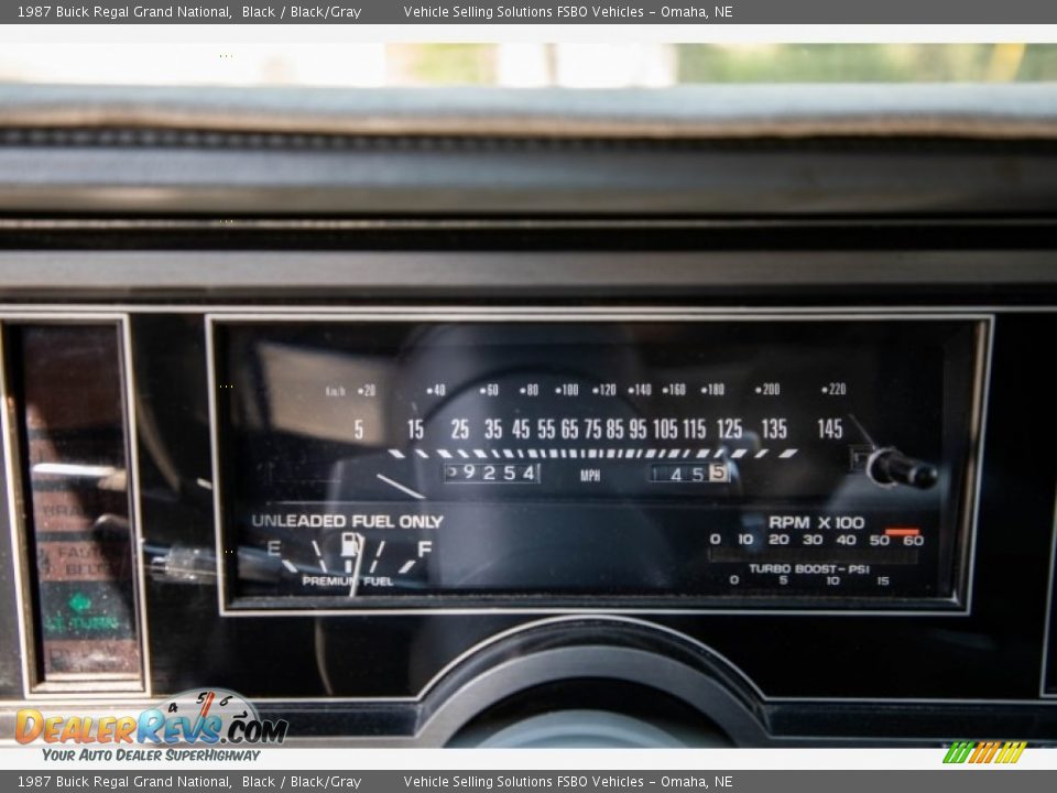 1987 Buick Regal Grand National Black / Black/Gray Photo #36