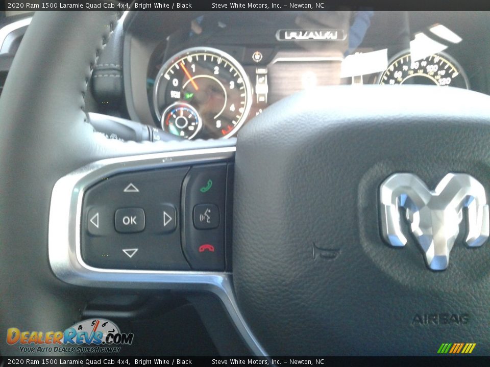 2020 Ram 1500 Laramie Quad Cab 4x4 Bright White / Black Photo #22