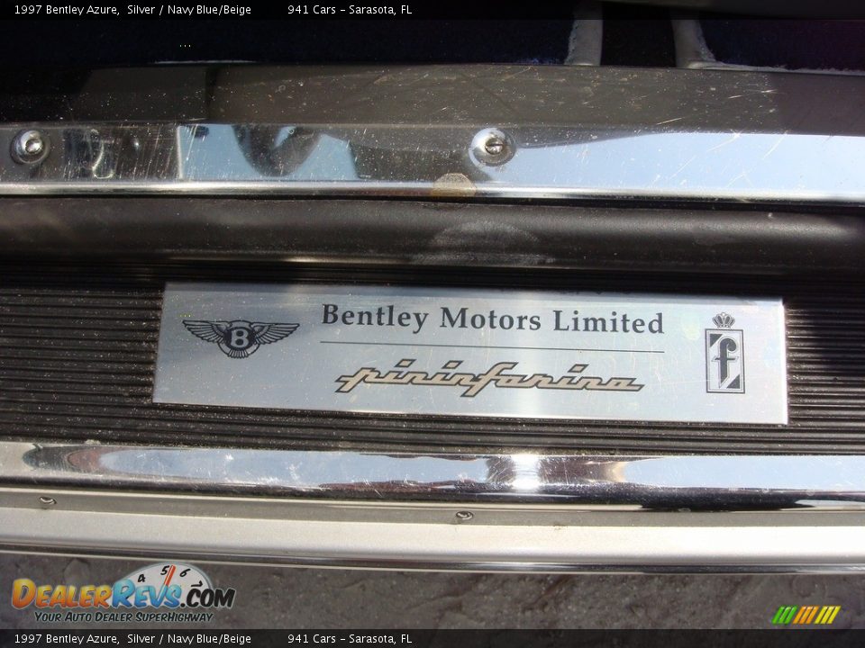 Info Tag of 1997 Bentley Azure  Photo #19