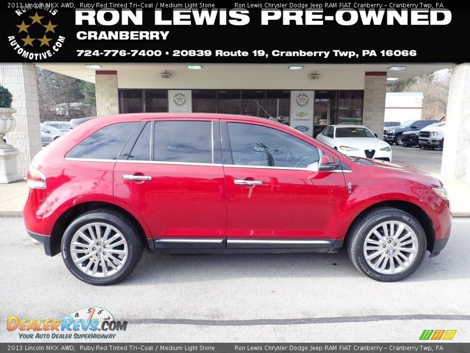 2013 Lincoln MKX AWD Ruby Red Tinted Tri-Coat / Medium Light Stone Photo #1