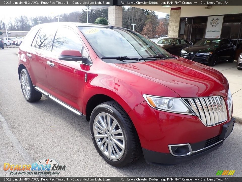 2013 Lincoln MKX AWD Ruby Red Tinted Tri-Coat / Medium Light Stone Photo #3