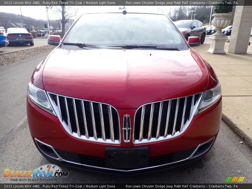 2013 Lincoln MKX AWD Ruby Red Tinted Tri-Coat / Medium Light Stone Photo #4