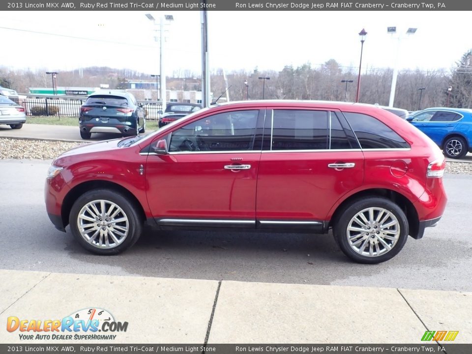 2013 Lincoln MKX AWD Ruby Red Tinted Tri-Coat / Medium Light Stone Photo #6