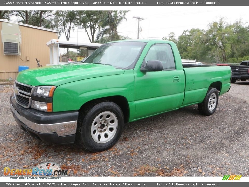 2006 Chevrolet Silverado 1500 Work Truck Regular Cab Dark Green Metallic / Dark Charcoal Photo #3