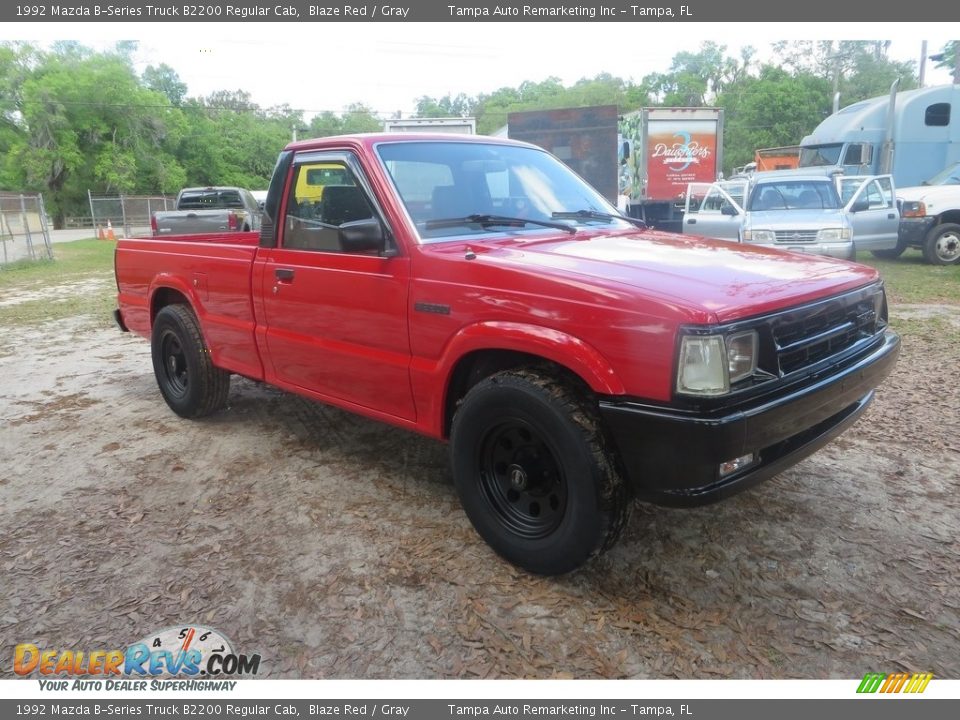 Blaze Red 1992 Mazda B-Series Truck B2200 Regular Cab Photo #2