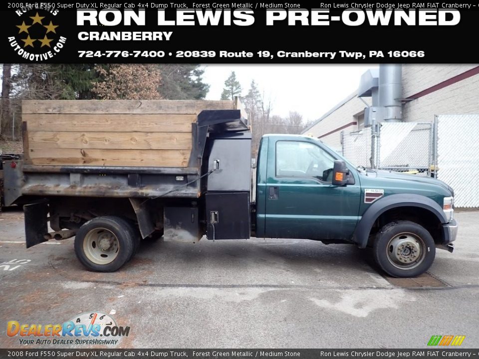 2008 Ford F550 Super Duty XL Regular Cab 4x4 Dump Truck Forest Green Metallic / Medium Stone Photo #1