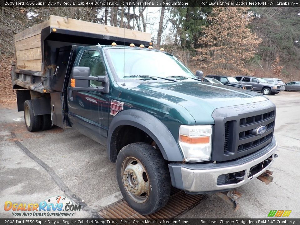 Front 3/4 View of 2008 Ford F550 Super Duty XL Regular Cab 4x4 Dump Truck Photo #2