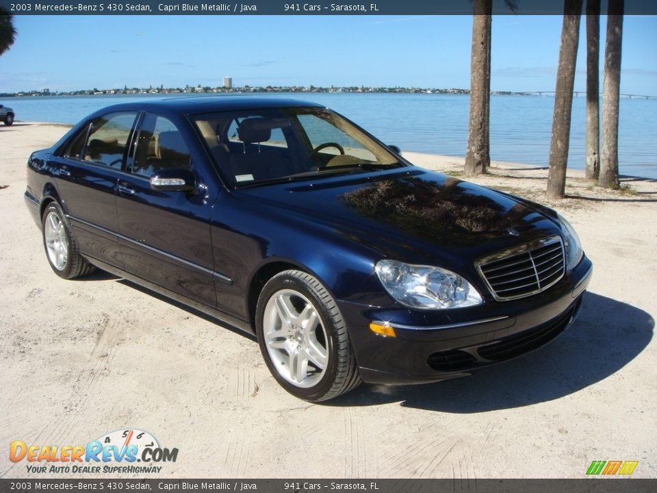 2003 Mercedes-Benz S 430 Sedan Capri Blue Metallic / Java Photo #1