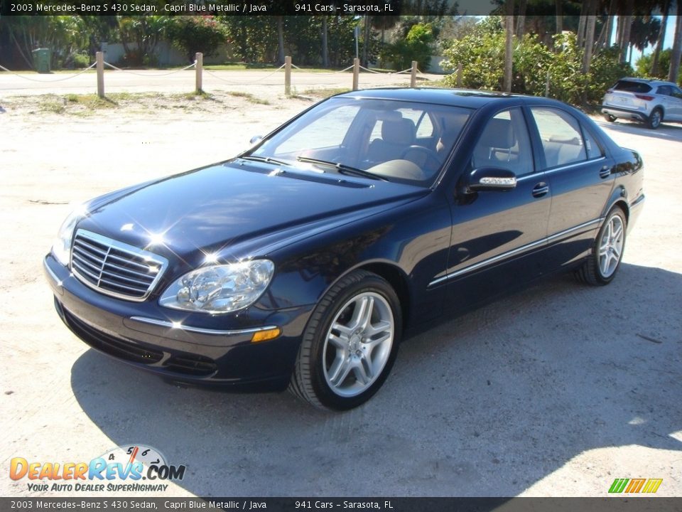 2003 Mercedes-Benz S 430 Sedan Capri Blue Metallic / Java Photo #3