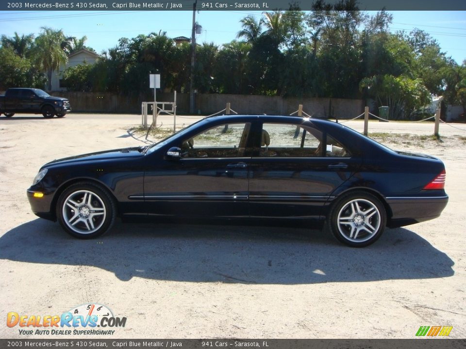 2003 Mercedes-Benz S 430 Sedan Capri Blue Metallic / Java Photo #4
