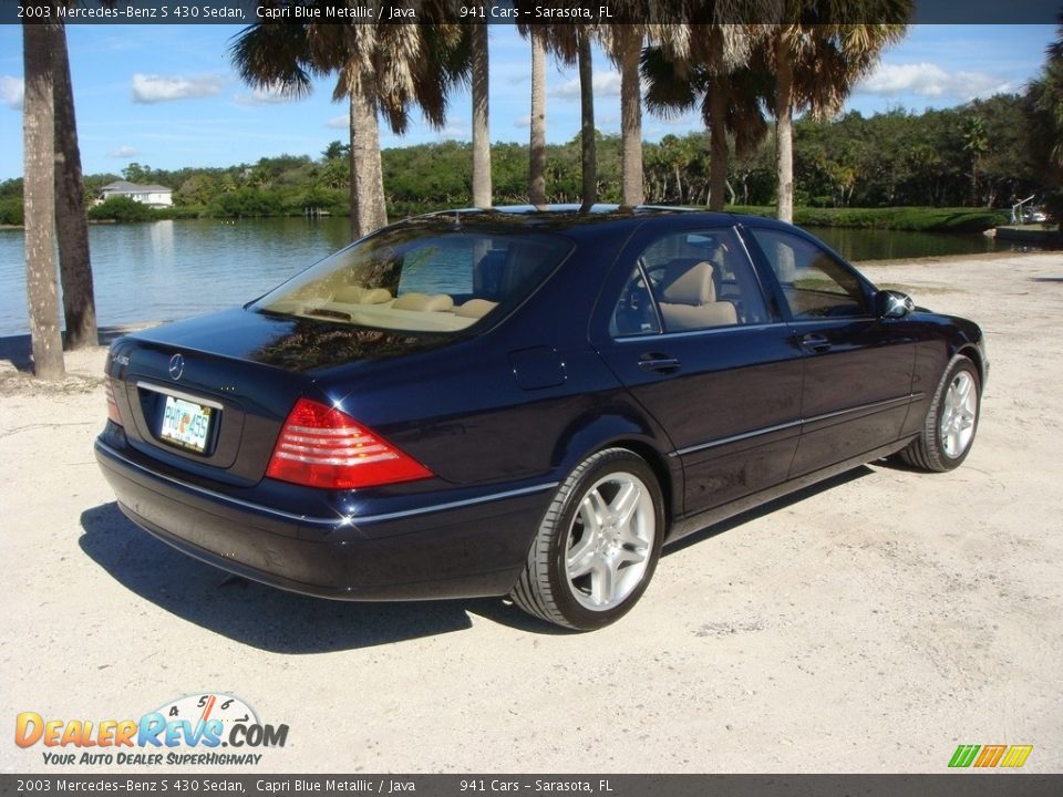 2003 Mercedes-Benz S 430 Sedan Capri Blue Metallic / Java Photo #7