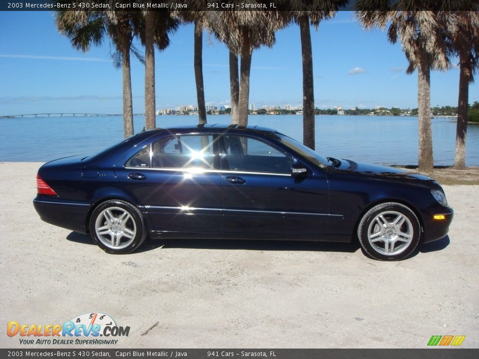 2003 Mercedes-Benz S 430 Sedan Capri Blue Metallic / Java Photo #8