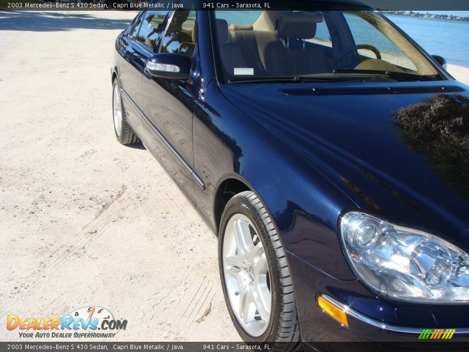 2003 Mercedes-Benz S 430 Sedan Capri Blue Metallic / Java Photo #9