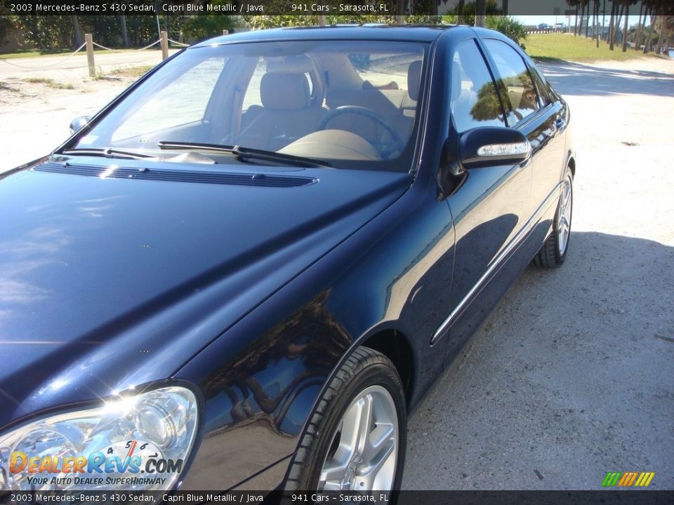 2003 Mercedes-Benz S 430 Sedan Capri Blue Metallic / Java Photo #10