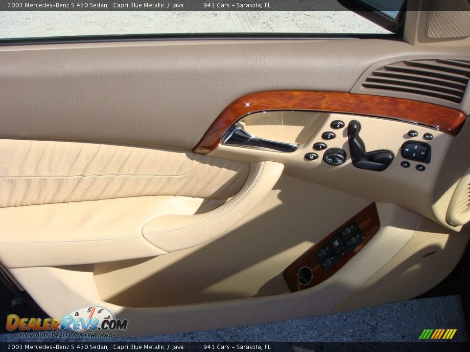 2003 Mercedes-Benz S 430 Sedan Capri Blue Metallic / Java Photo #13