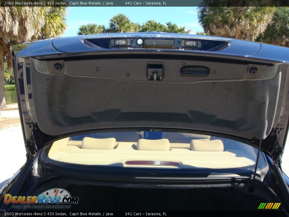 2003 Mercedes-Benz S 430 Sedan Capri Blue Metallic / Java Photo #17