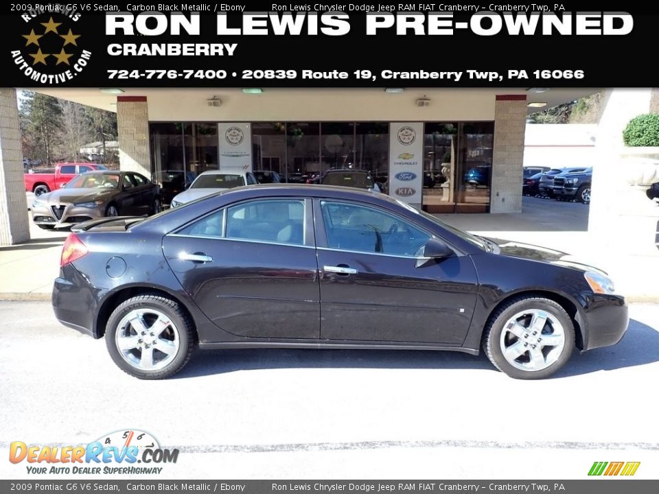 2009 Pontiac G6 V6 Sedan Carbon Black Metallic / Ebony Photo #1