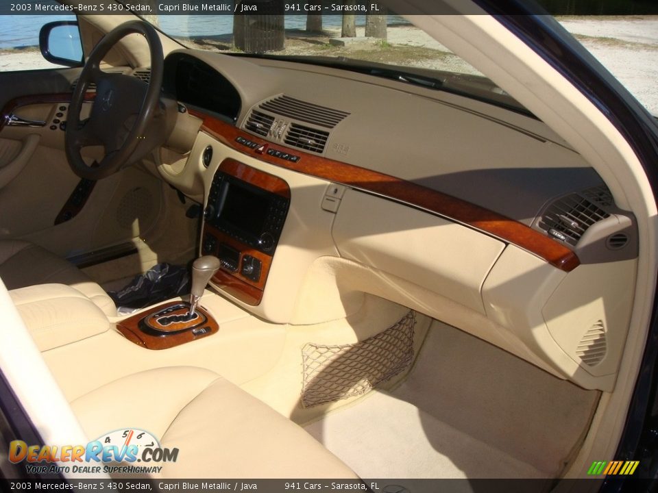 2003 Mercedes-Benz S 430 Sedan Capri Blue Metallic / Java Photo #23