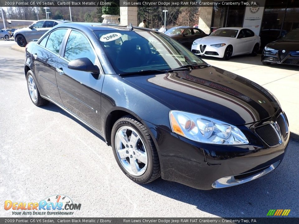 2009 Pontiac G6 V6 Sedan Carbon Black Metallic / Ebony Photo #3