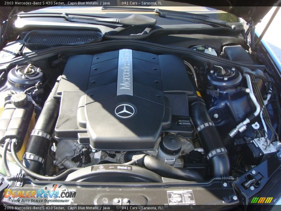 2003 Mercedes-Benz S 430 Sedan Capri Blue Metallic / Java Photo #26