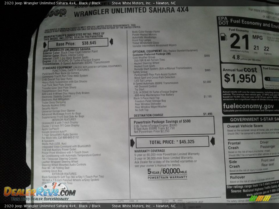 2020 Jeep Wrangler Unlimited Sahara 4x4 Black / Black Photo #27