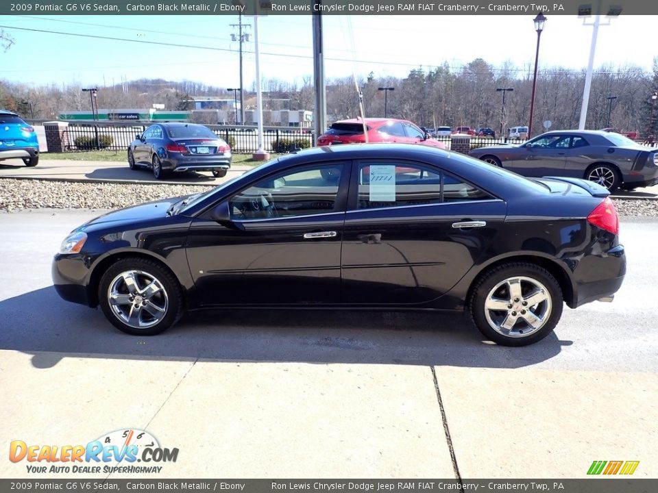 2009 Pontiac G6 V6 Sedan Carbon Black Metallic / Ebony Photo #6