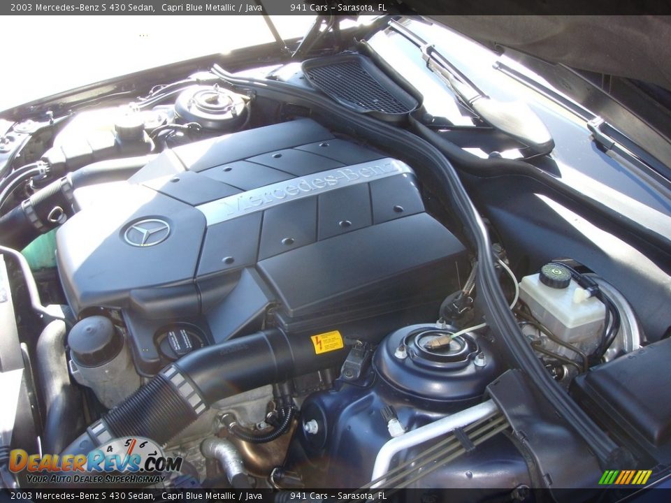 2003 Mercedes-Benz S 430 Sedan Capri Blue Metallic / Java Photo #27