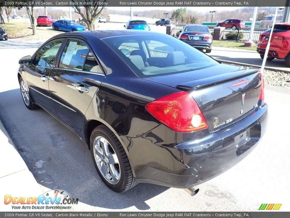 2009 Pontiac G6 V6 Sedan Carbon Black Metallic / Ebony Photo #7