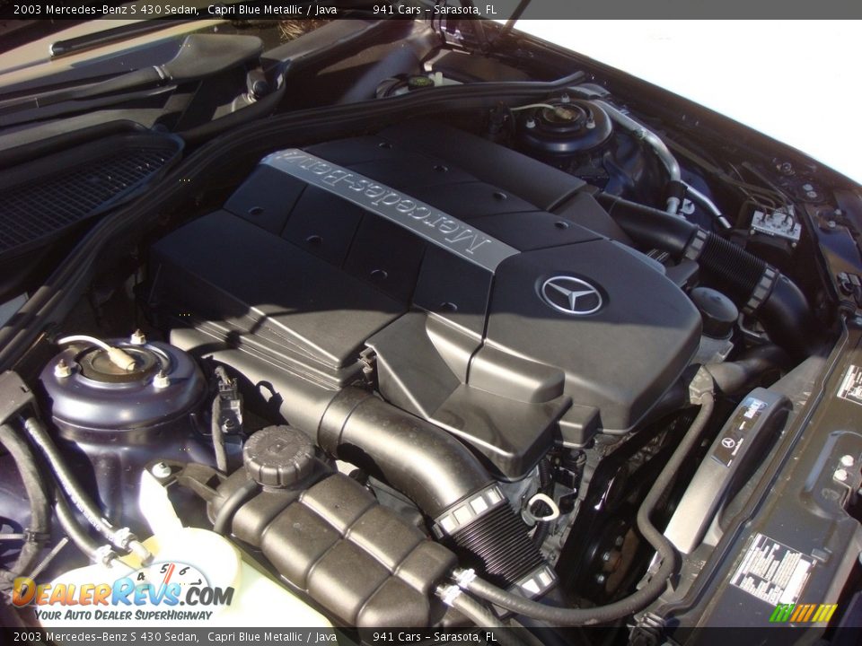 2003 Mercedes-Benz S 430 Sedan Capri Blue Metallic / Java Photo #28