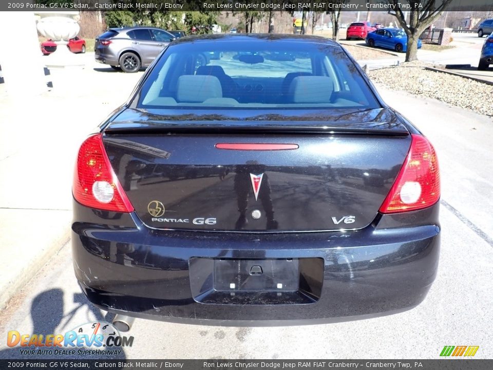 2009 Pontiac G6 V6 Sedan Carbon Black Metallic / Ebony Photo #8