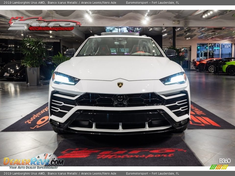 2019 Lamborghini Urus AWD Bianco Icarus Metallic / Arancio Leonis/Nero Ade Photo #10